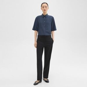 Theory - Adjustable Wool Gabardine Pant - Black